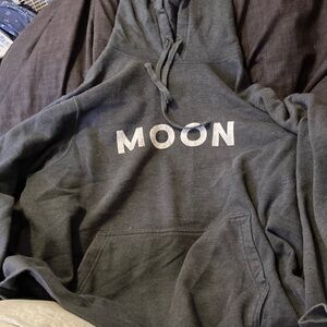 Port and Company Gray Hoodie with White Print